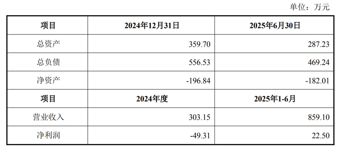 标的近一年财务数据